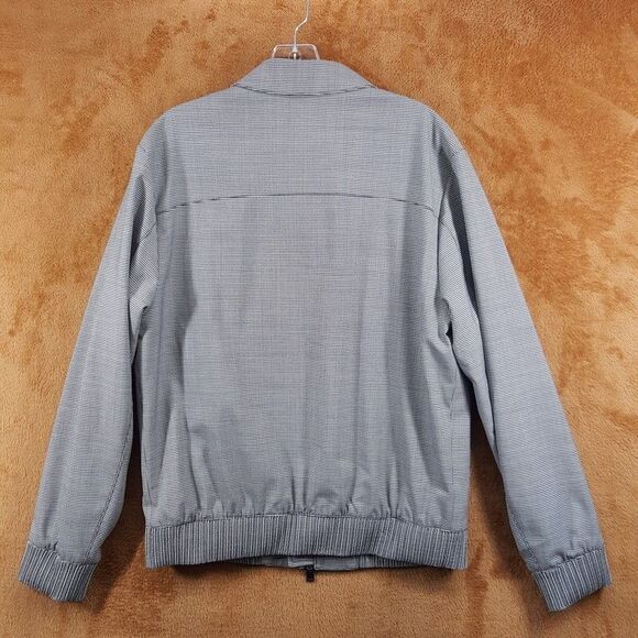 HUGO BOSS Bomber Jacket Mens Size 46 R Black Houndstooth Zip Up HANRY WING $595 - Picture 6 of 11